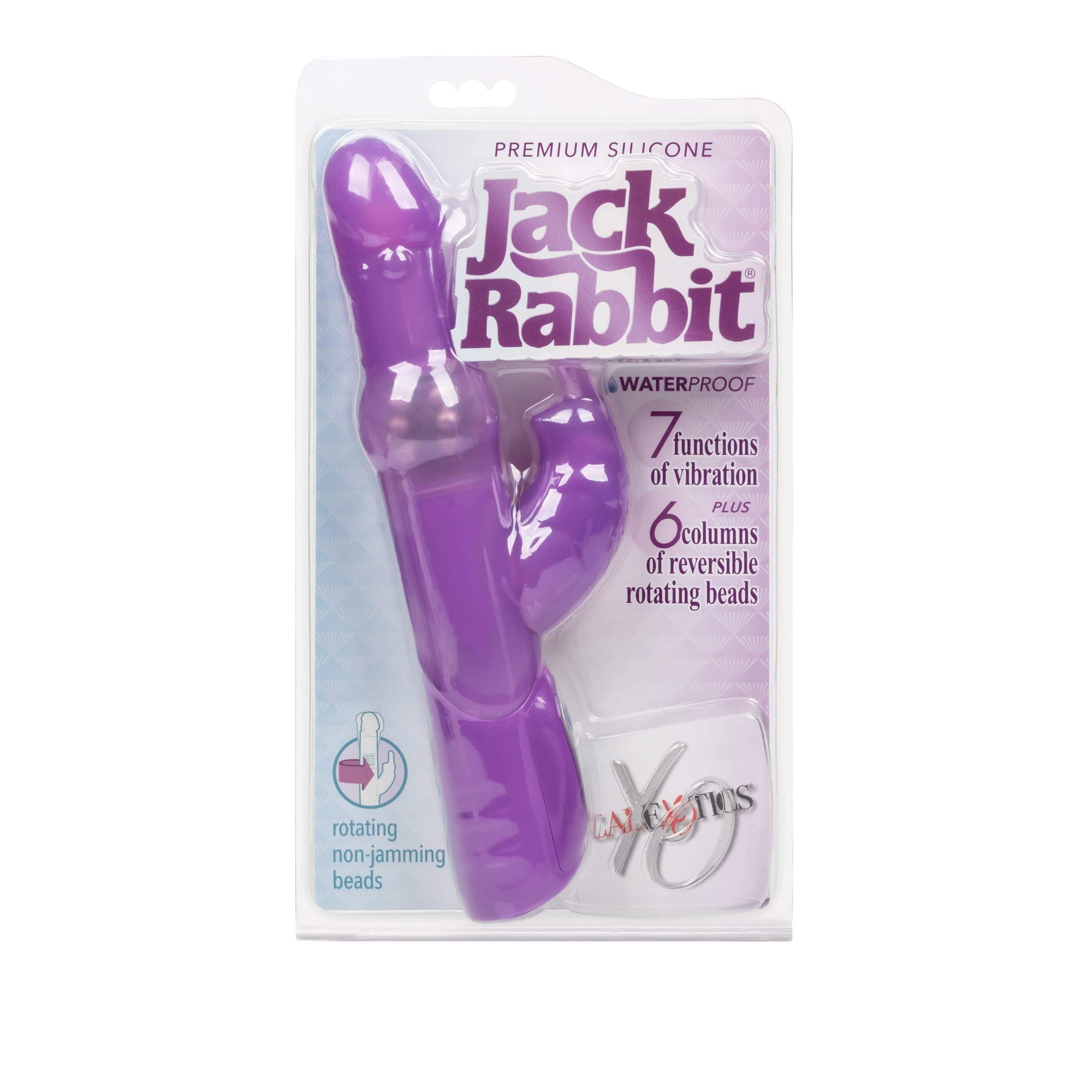 California Exotics - Jack Rabbit Premium Silicone Jack Rabbit Vibrator (Purple) Rabbit Dildo (Vibration) Non Rechargeable 716770065599 CherryAffairs