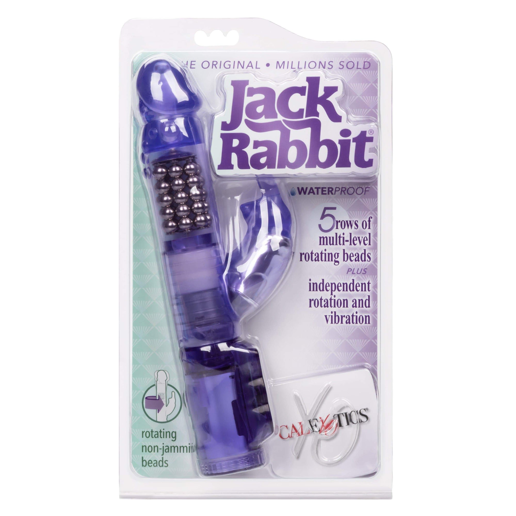 California Exotics - Jack Rabbit Waterproof 5 Rows Jack Rabbit Vibrator (Purple) Rabbit Dildo (Vibration) Non Rechargeable 716770040305 CherryAffairs