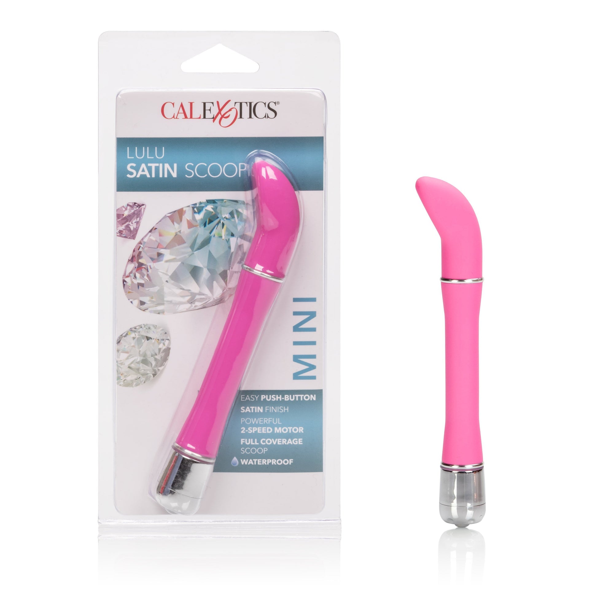 California Exotics - Lulu Satin Scoop Mini Vibrator (Pink) G Spot Dildo (Vibration) Non Rechargeable Durio Asia