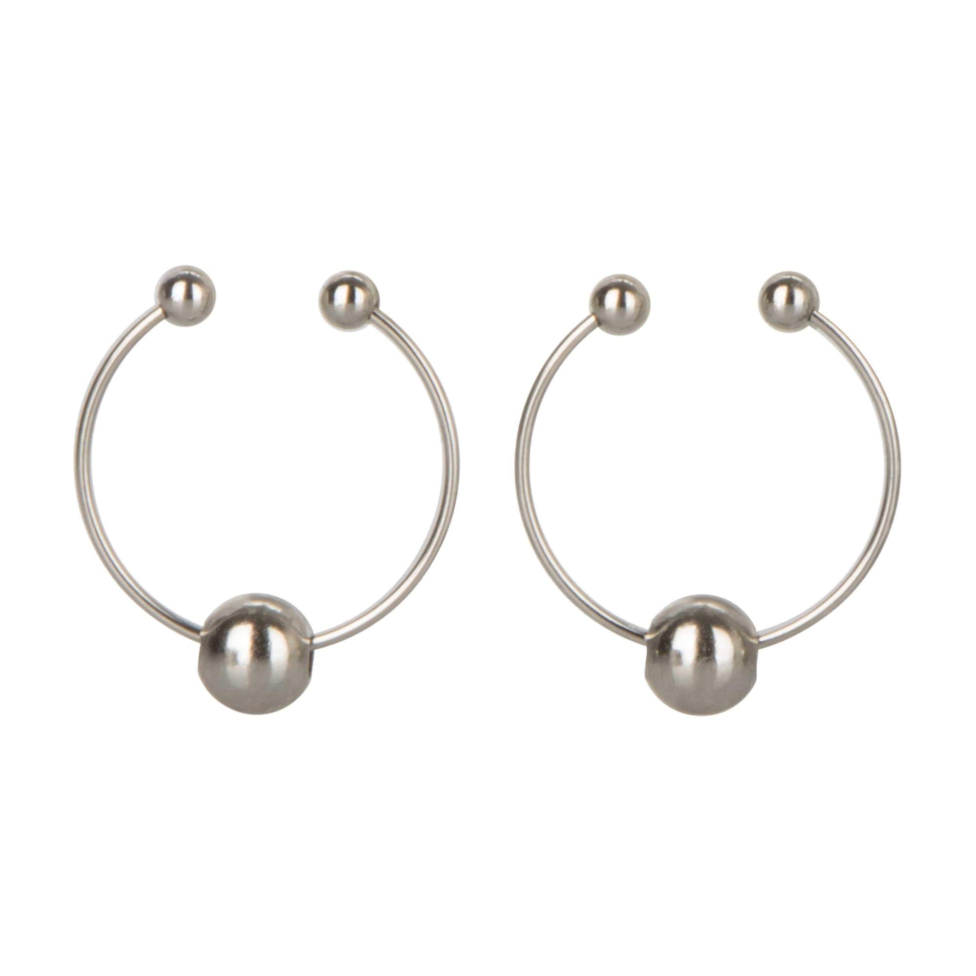 California Exotics - Nipple Play Nipple Jewelry Ring (Silver) Nipple Clamps (Non Vibration) Durio Asia