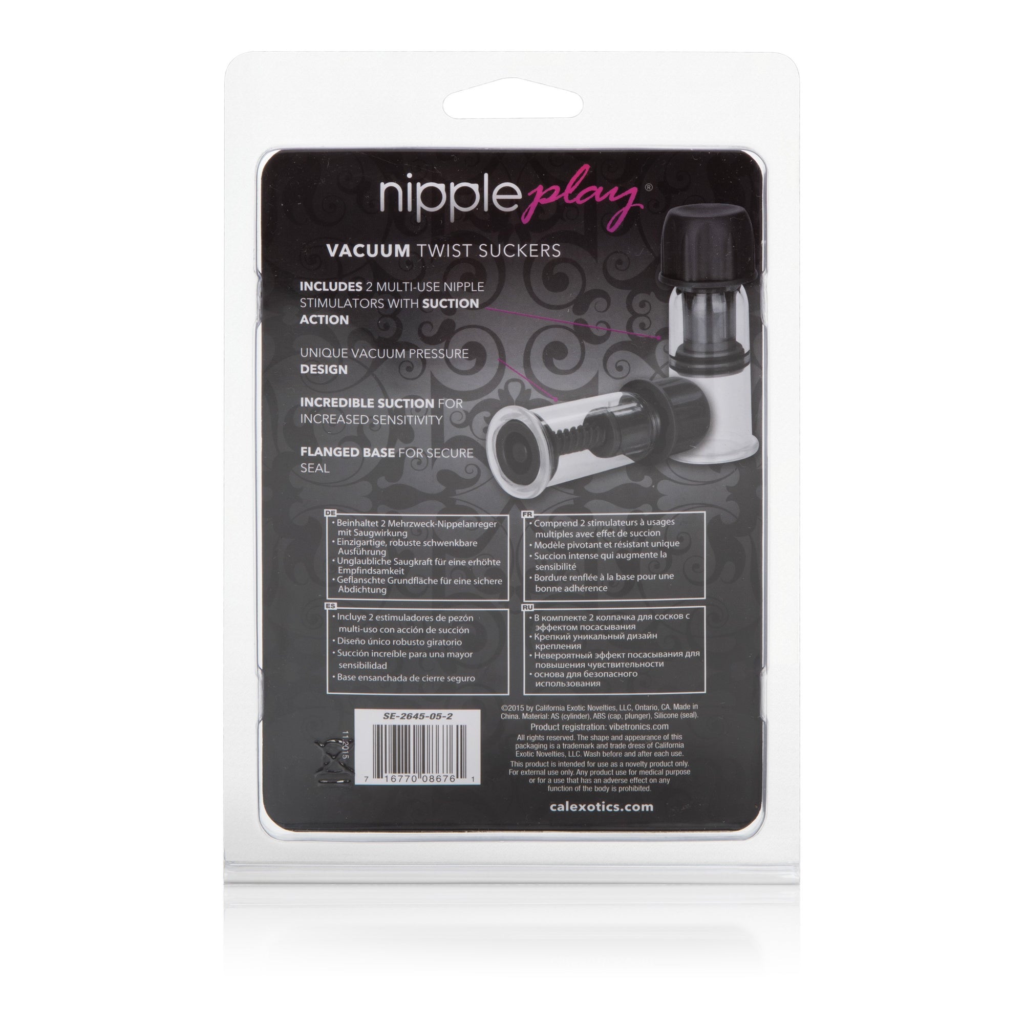 California Exotics - Nipple Play Vacuum Twist Suckers (Black) Nipple Clamps (Non Vibration) Singapore