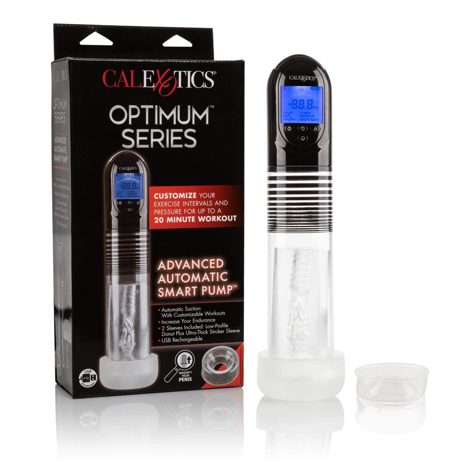 California Exotics - Optimum Series Advanced Automatic Smart Penis Pump (Clear) Penis Pump (Vibration) Rechargeable Durio Asia