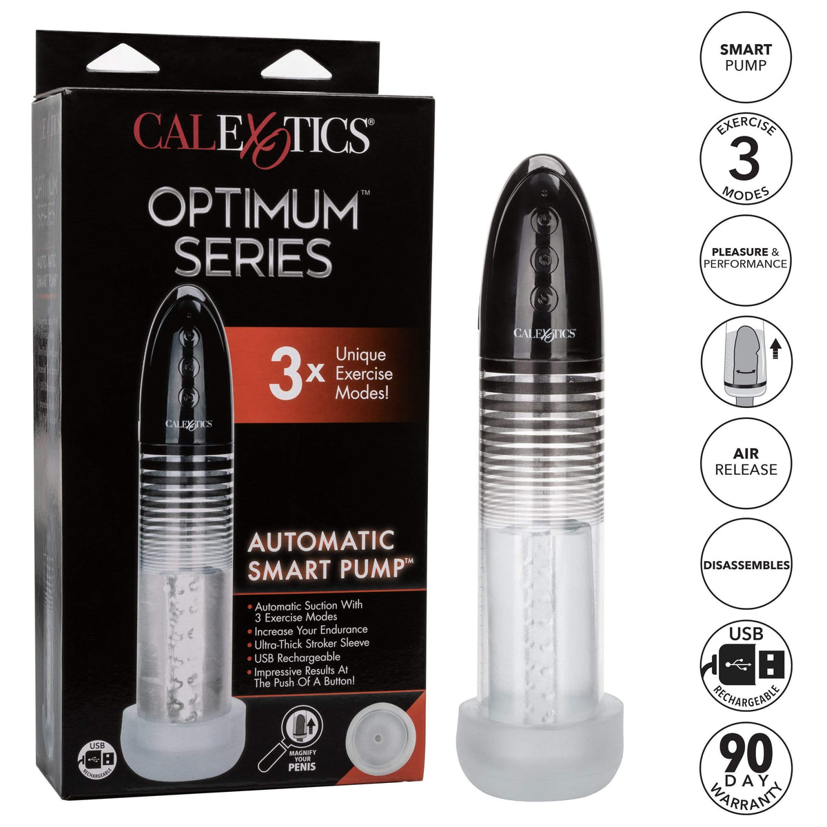 California Exotics - Optimum Series Executive Automatic Smart Pump (Black) Penis Pump (Vibration) Rechargeable Durio Asia