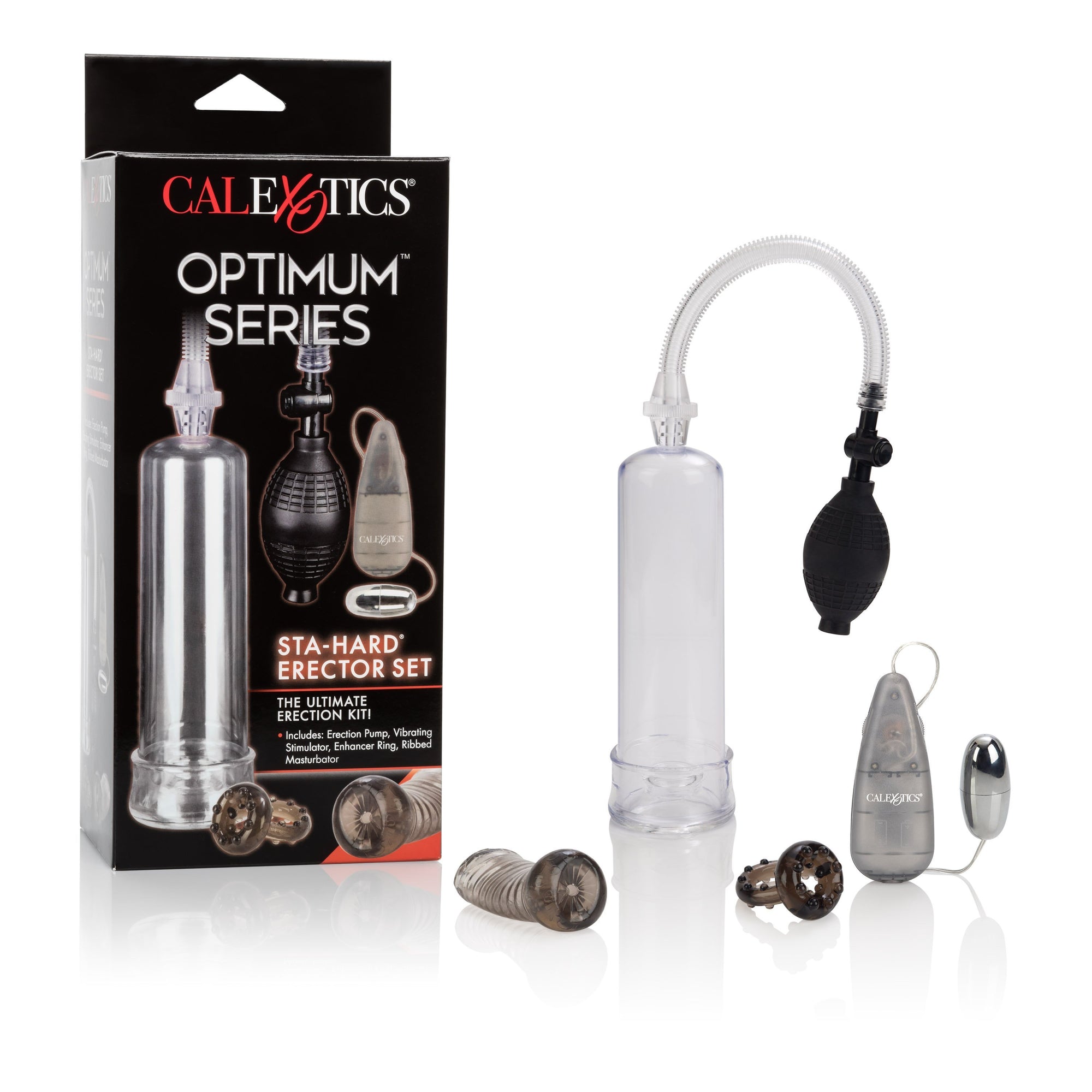 California Exotics - Optimum Series Sta-Hard Erector Set (Clear) Penis Pump (Vibration) Non Rechargeable Durio Asia