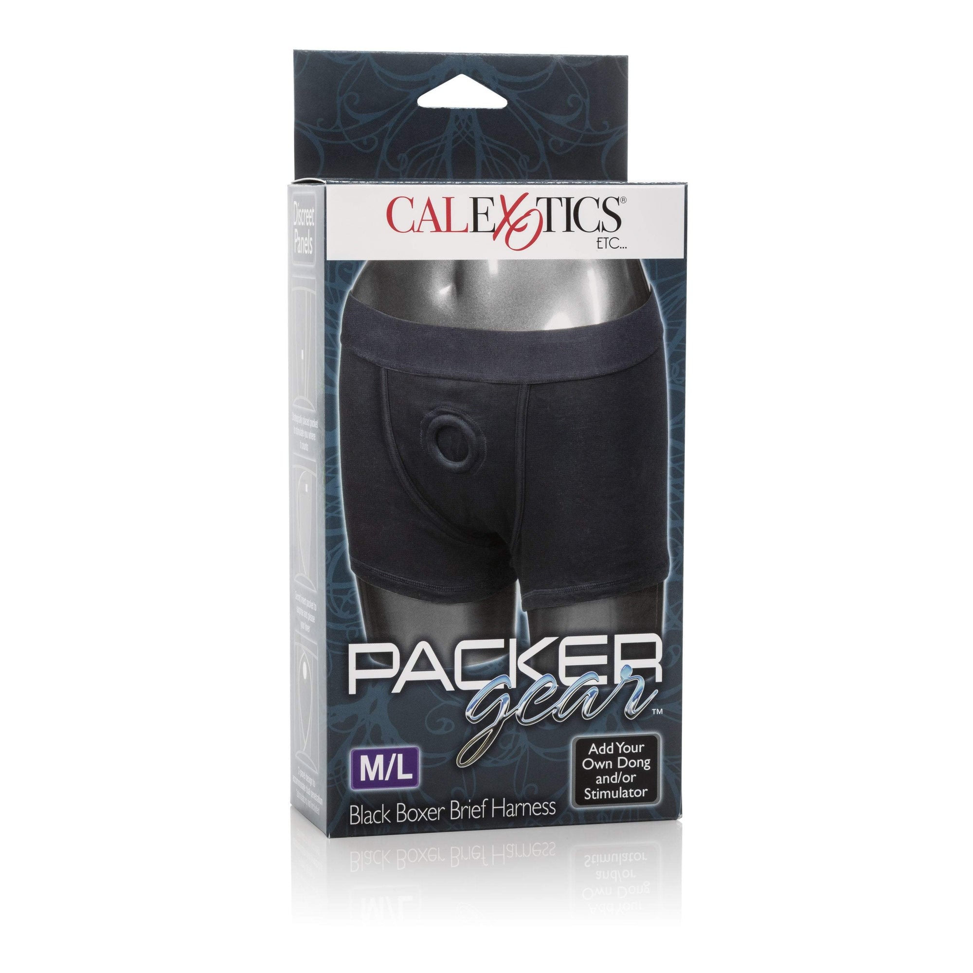 California Exotics - Packer Gear Black Boxer Brief Harness M/L (Black) Strap On w/o Dildo