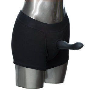California Exotics - Packer Gear Boxer Brief Strap On Harness XS/S (Black) Strap On w/o Dildo 620083022 CherryAffairs