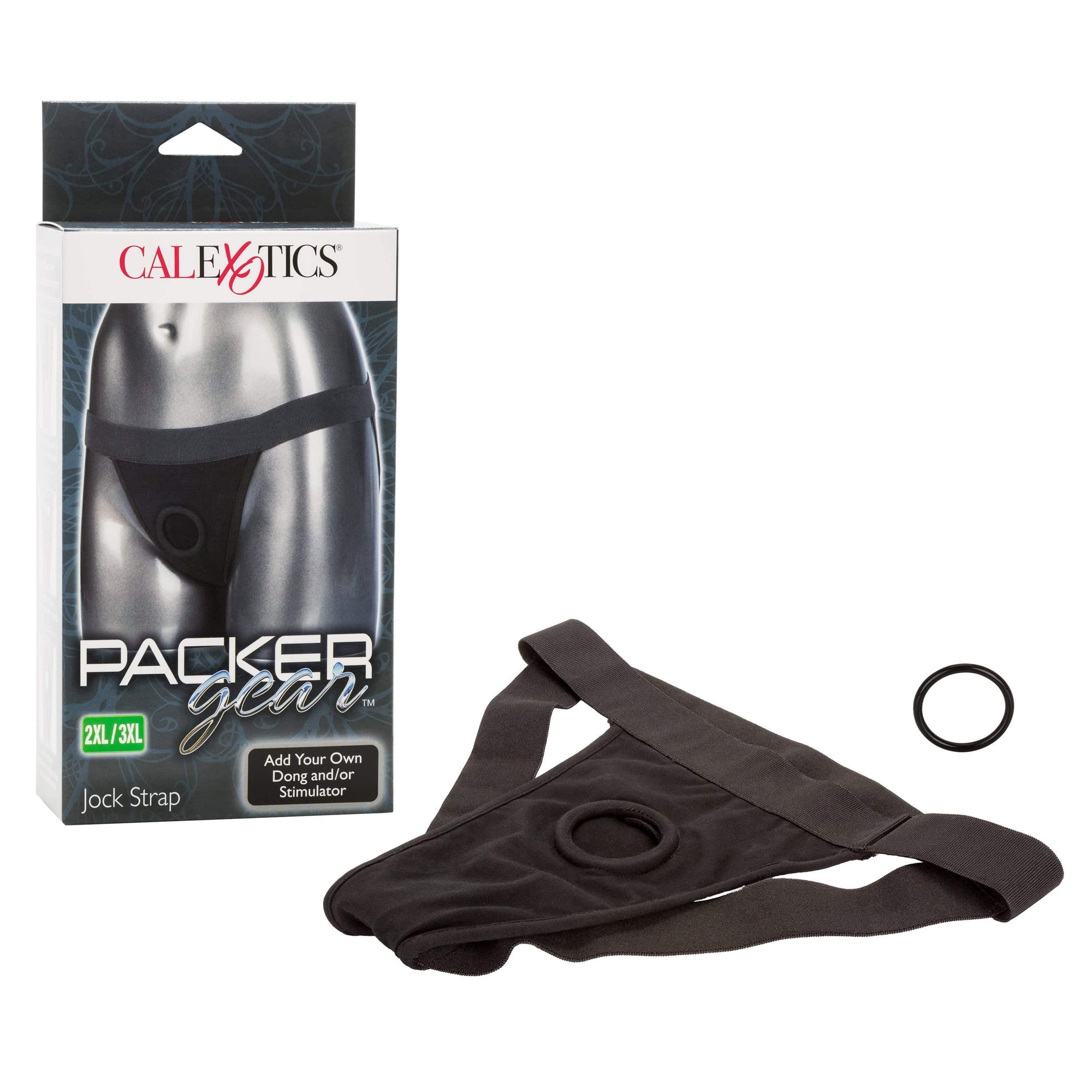 California Exotics - Packer Gear Jock Strap On 2XL/3XL (Black) Strap On w/o Dildo 716770092175 CherryAffairs