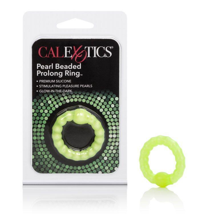 California Exotics - Pearl Beaded Prolong Ring (Green) Rubber Cock Ring (Non Vibration) Durio Asia