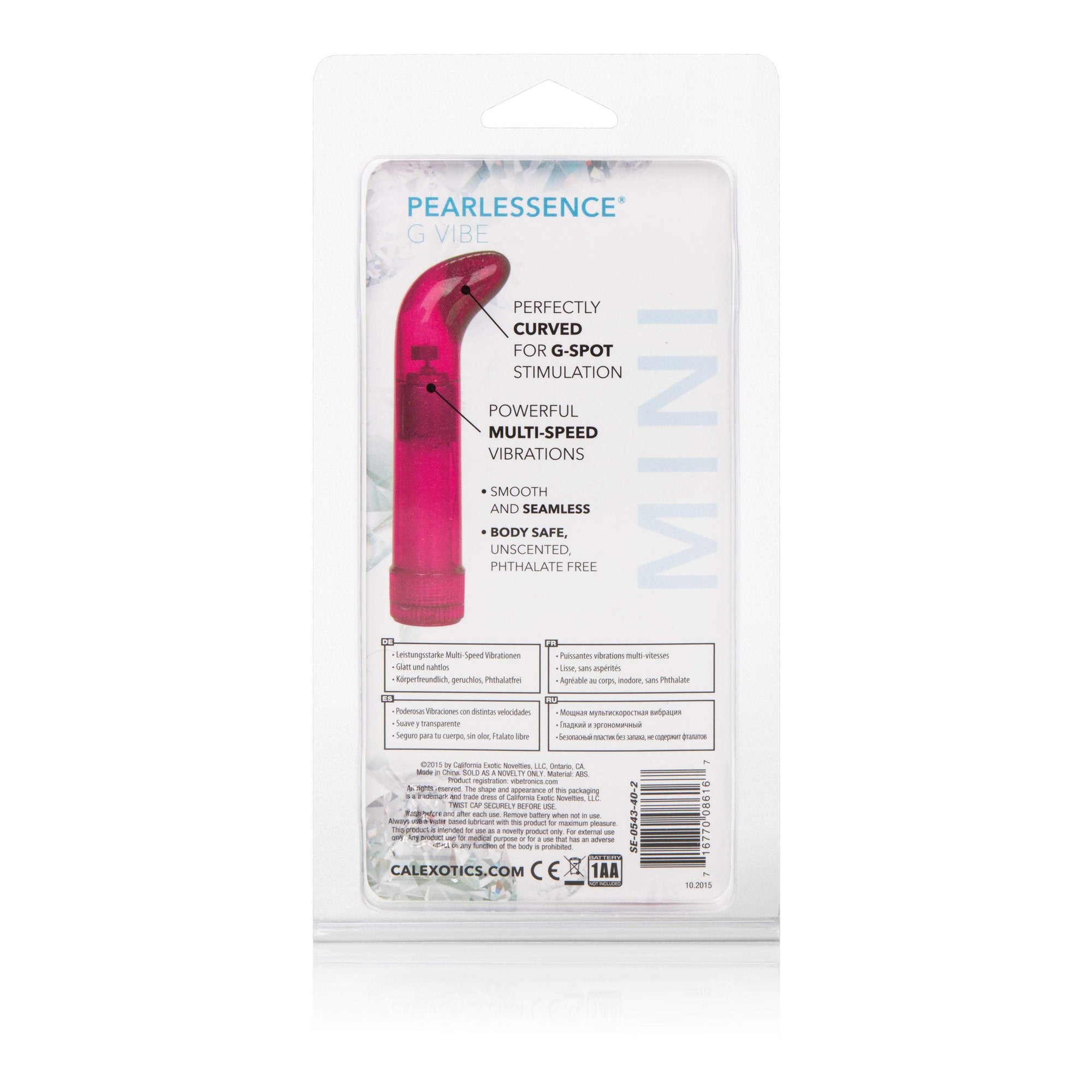 California Exotics - Pearlessence G Spot Vibrator (Pink) G Spot Dildo (Vibration) Non Rechargeable