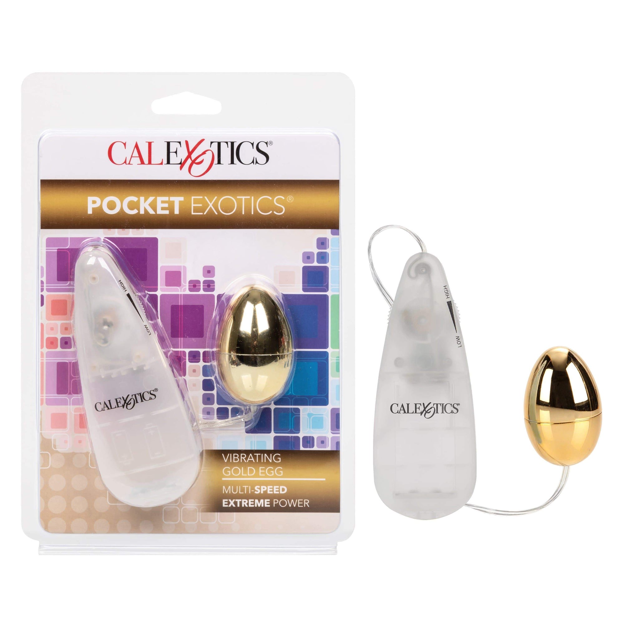 California Exotics - Pocket Exotics Vibrating Gold Egg Massager with Remote (Gold) Wired Remote Control Egg (Vibration) Non Rechargeable Durio Asia