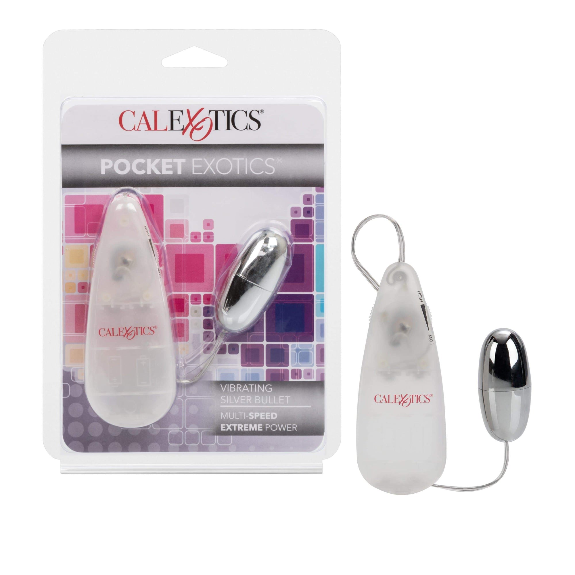 California Exotics - Pocket Exotics Vibrating Silver Bullet with Remote (SIlver) Wired Remote Control Egg (Vibration) Non Rechargeable 716770004024 CherryAffairs
