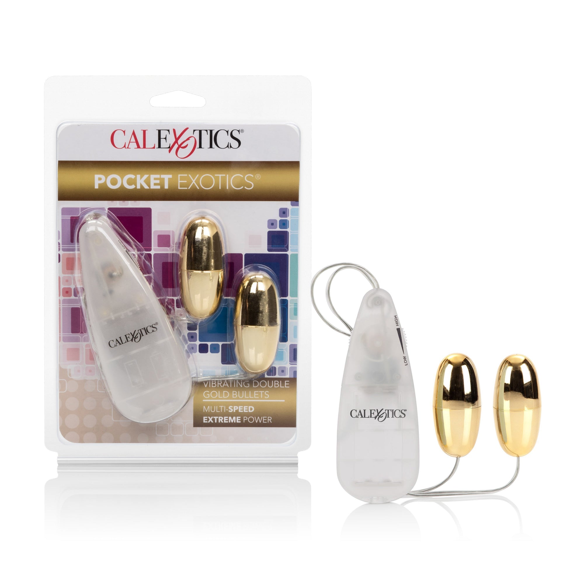 California Exotics - Pocket Exotics Wired Remote Vibrating Double Gold Bullets (Gold) Wired Remote Control Egg (Vibration) Non Rechargeable