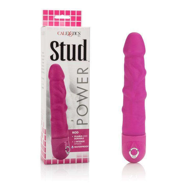 California Exotics - Power Stud Waterproof Stud Rod Dong (Pink) Realistic Dildo w/o suction cup (Vibration) Non Rechargeable Durio Asia