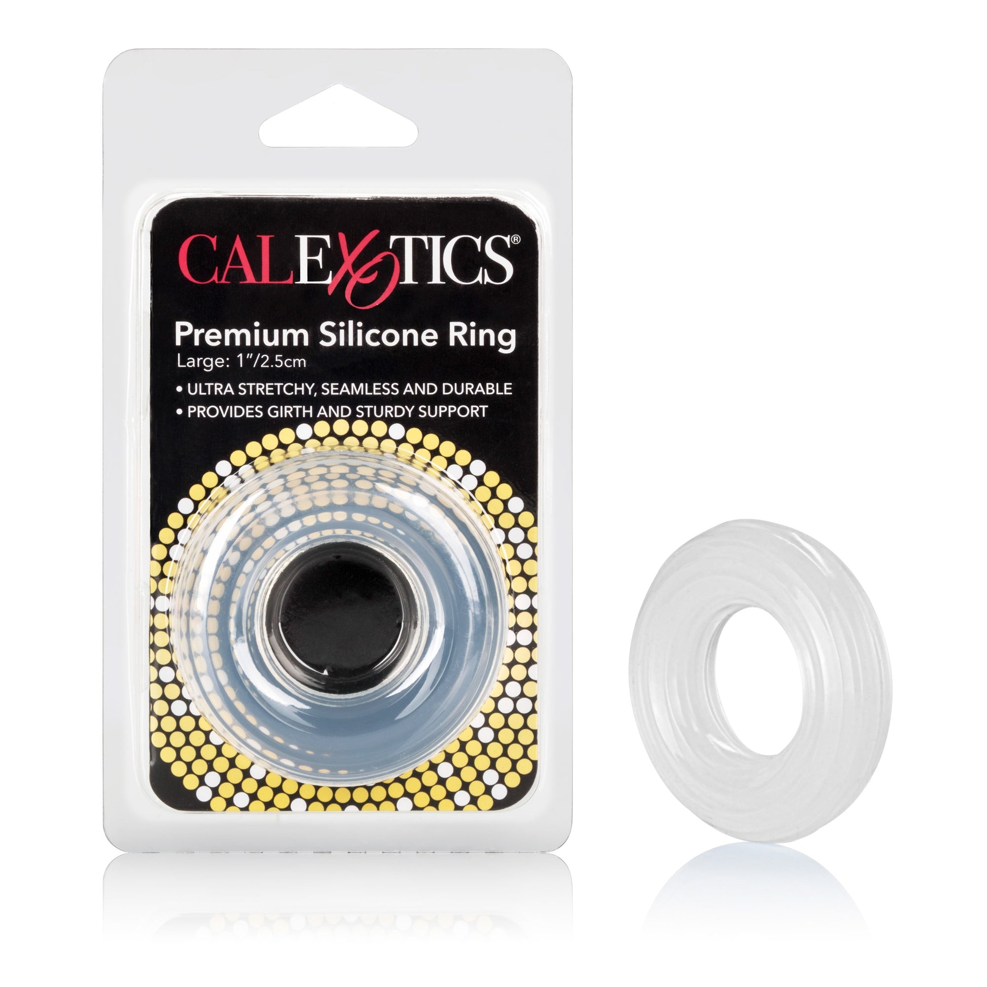 California Exotics - Premium Silicone Cock Ring Large (Clear) Silicone Cock Ring (Non Vibration) Durio Asia