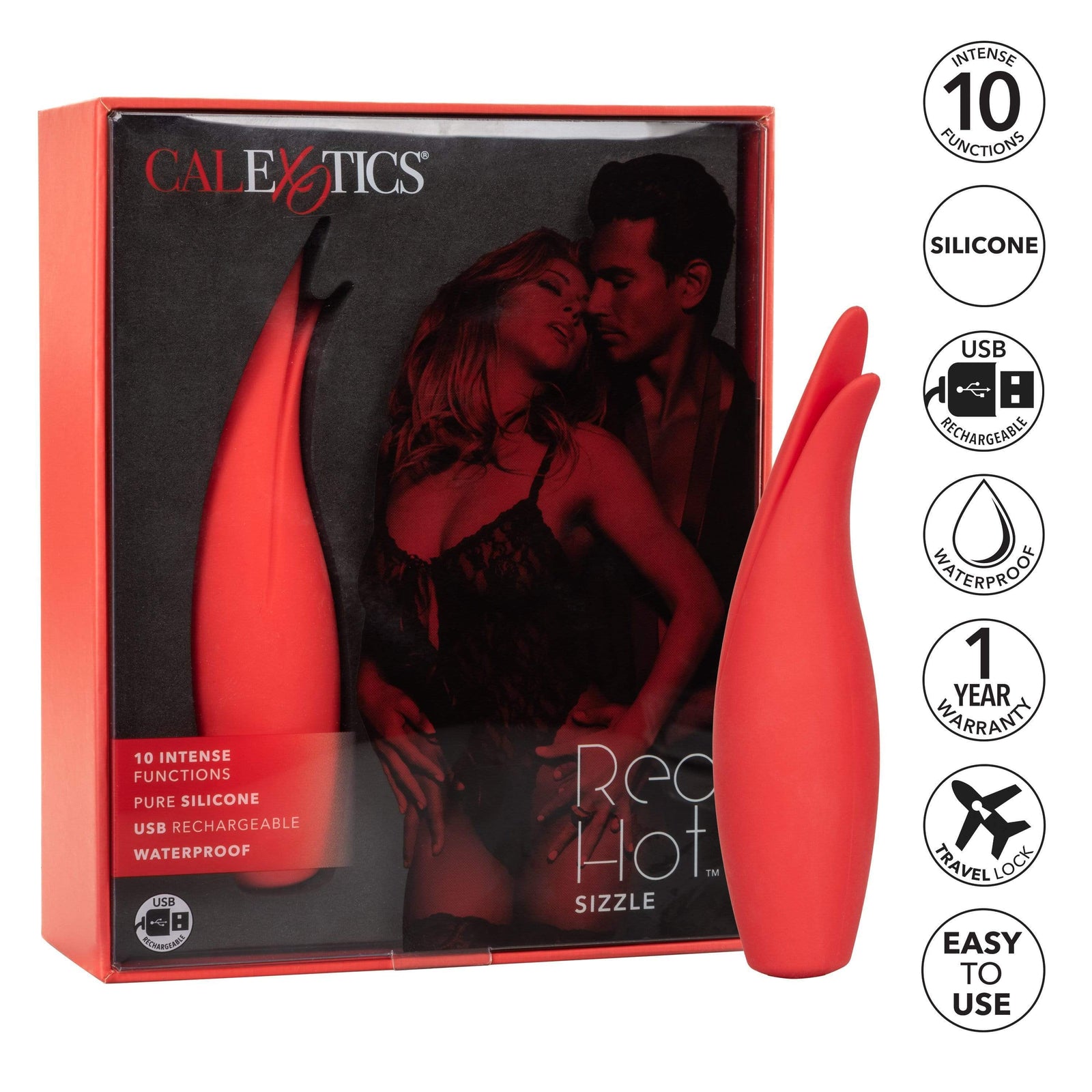 California Exotics - Red Hot Sizzle Clit Massager (Red) Clit Massager (Vibration) Rechargeable Durio Asia