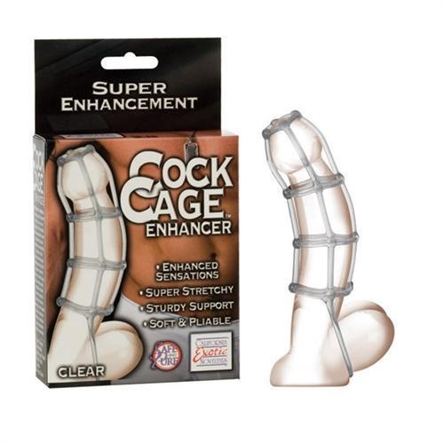 California Exotics - Rubber Cock Cage Enhancer (Clear) Rubber Cock Cage (Non Vibration) Durio Asia