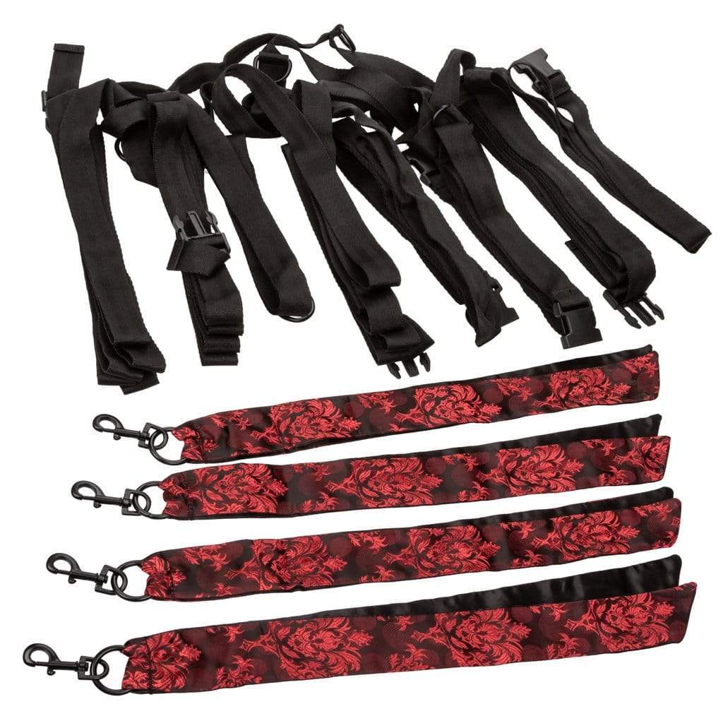 California Exotics - Scandal 8 Points of Love Bed Restraint (Red) Bed Restraint 716770089557 CherryAffairs