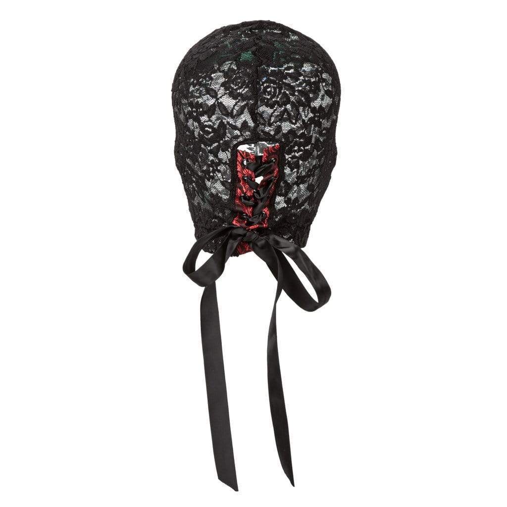 California Exotics - Scandal Corset Lace Hood (Black) Mask (Non blinded) 716770093554 CherryAffairs
