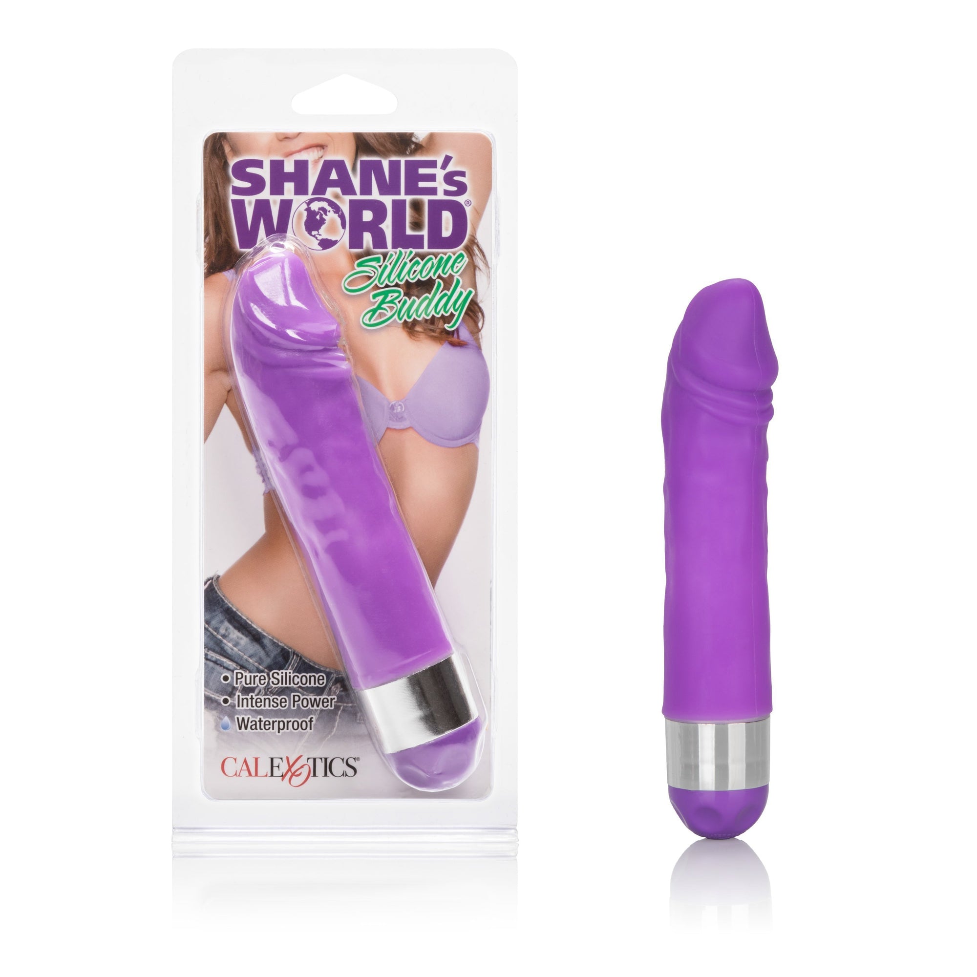 California Exotics - Shane's World Silicone Buddy Vibrator (Purple) Non Realistic Dildo w/o suction cup (Vibration) Non Rechargeable
