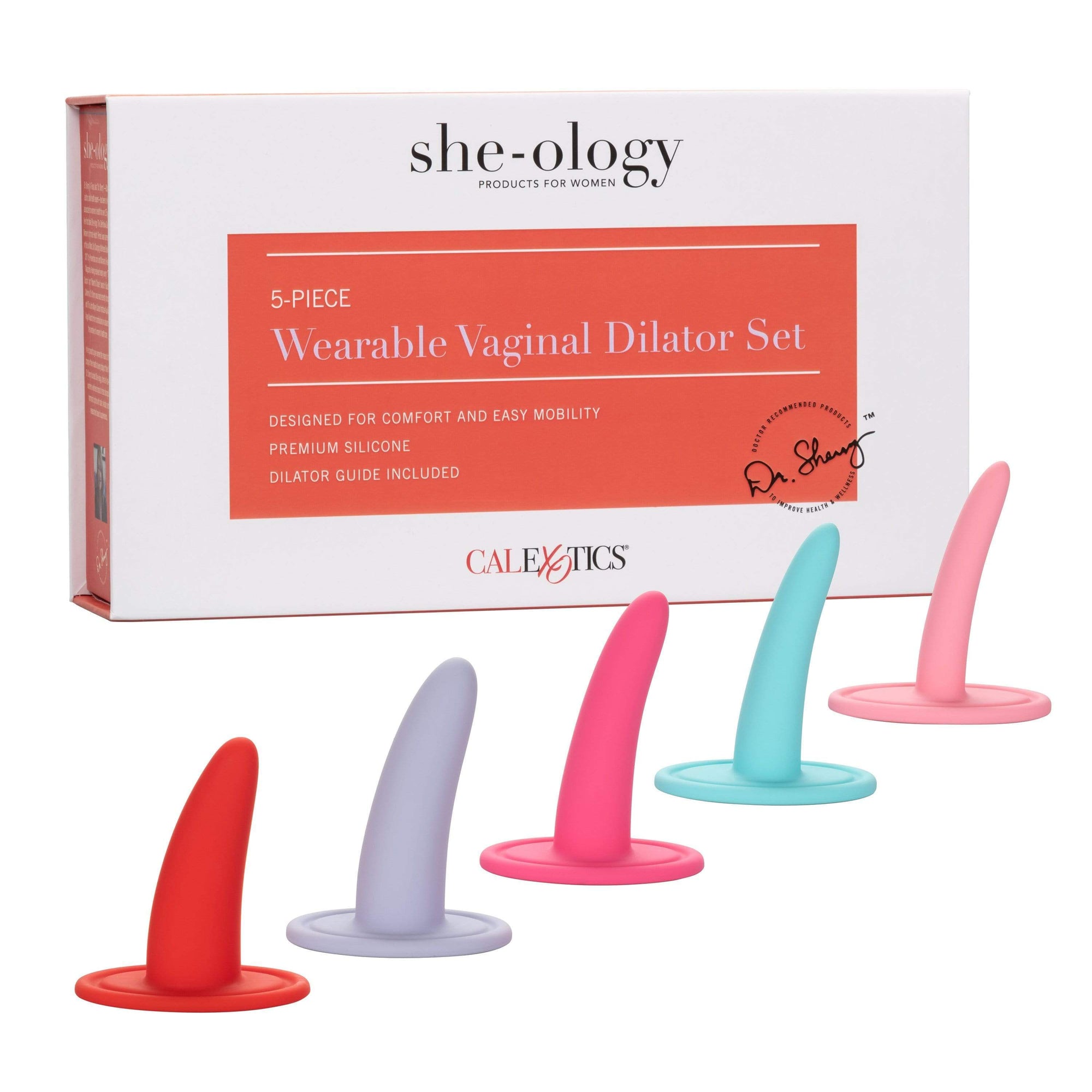 California Exotics - She-ology 5 piece Wearable Vaginal Dilator Set (Multi Colour) Non Realistic Dildo w/o suction cup (Non Vibration) 716770093332 CherryAffairs