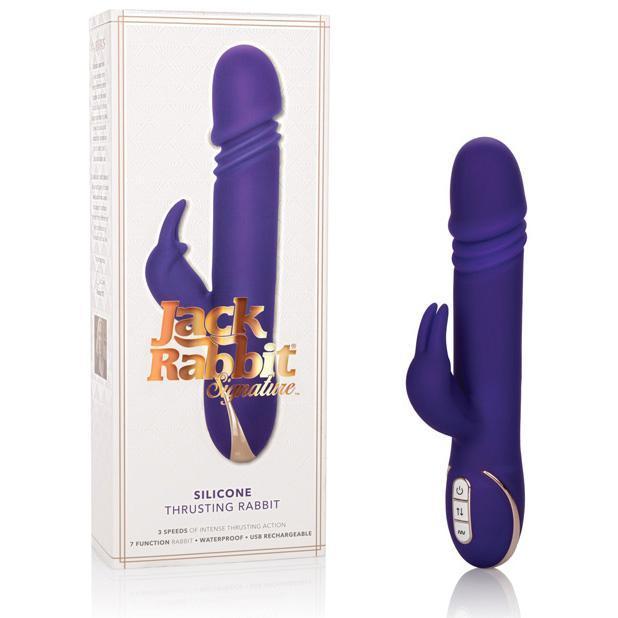 California Exotics - Signature Silicone Thrusting Jack Rabbit Vibrator (Purple) Rabbit Dildo (Vibration) Rechargeable Durio Asia