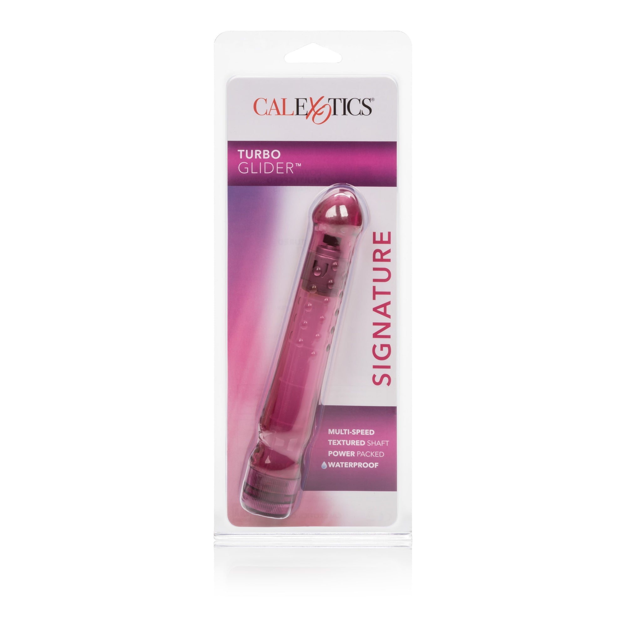 California Exotics - Signature Turbo Glide Vibrator (Pink) Non Realistic Dildo w/o suction cup (Vibration) Non Rechargeable Singapore