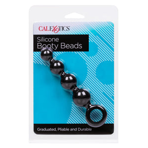 California Exotics - Silicone Booty Anal Beads (Black) Anal Beads (Non Vibration) 716770079015 CherryAffairs