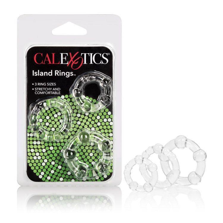 California Exotics - Silicone Island Rings (Clear) Rubber Cock Ring (Non Vibration) Durio Asia