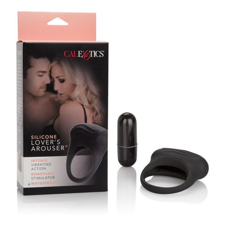 California Exotics - Silicone Lover&#39;s Arouser Vibrating Cock Ring (Black) Silicone Cock Ring (Vibration) Non Rechargeable Durio Asia