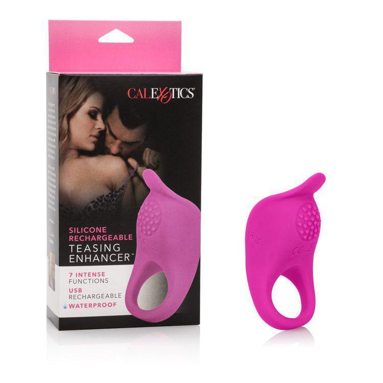 California Exotics - Silicone Rechargeable Teasing Enhancer Cock Ring (Pink) Silicone Cock Ring (Vibration) Rechargeable Durio Asia