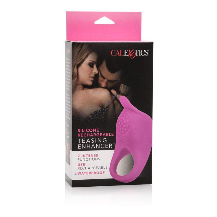 California Exotics - Silicone Rechargeable Teasing Enhancer Cock Ring (Pink) Silicone Cock Ring (Vibration) Rechargeable Singapore