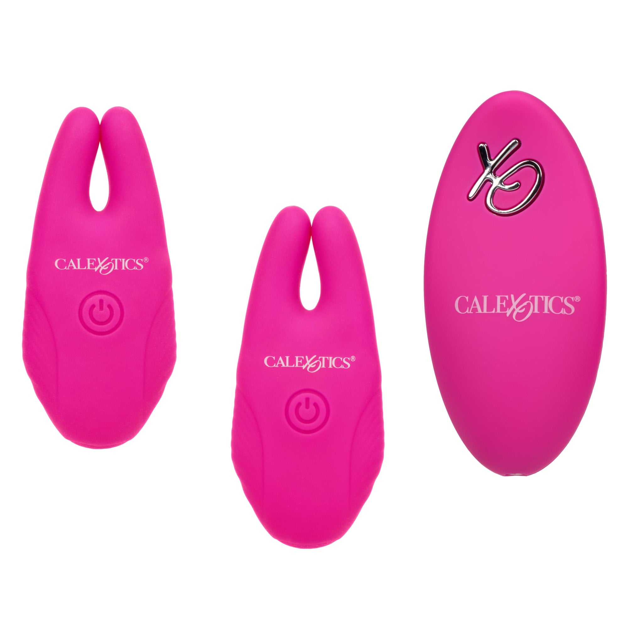 California Exotics - Silicone Remote Control Vibrating Nipple Clamps (Pink) Nipple Clamps (Vibration) Rechargeable 620083276 CherryAffairs