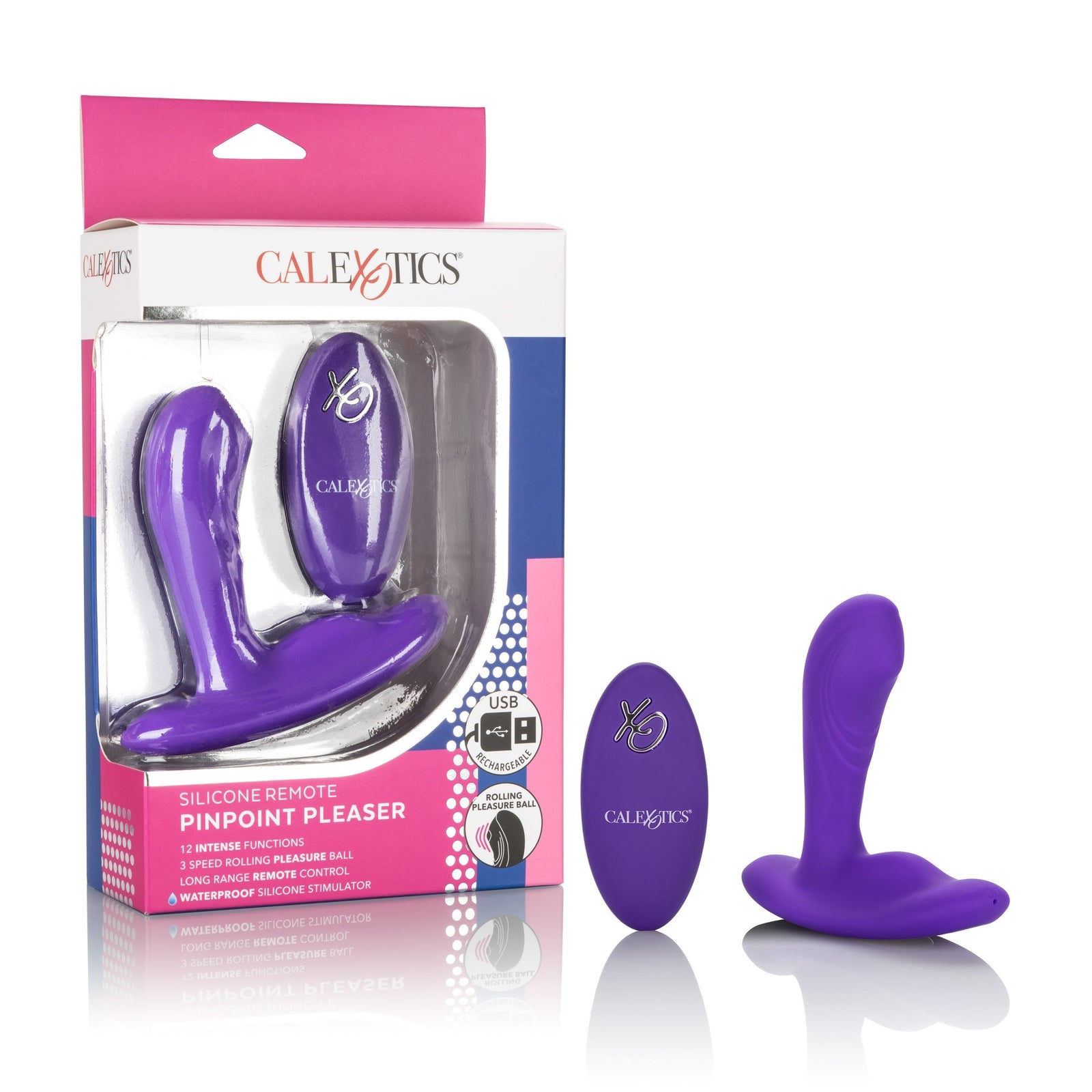 California Exotics - Silicone Remote Pinpoint Pleaser Prostate Massager (Purple) Prostate Massager (Vibration) Rechargeable Durio Asia