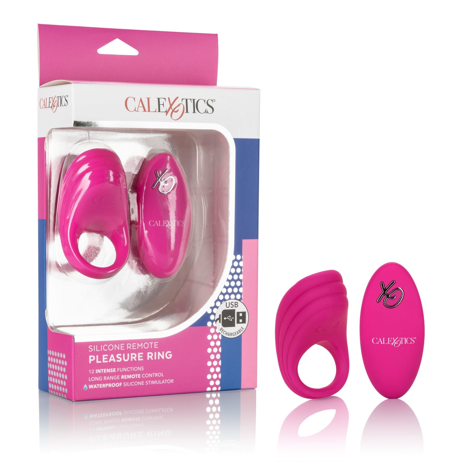 California Exotics - Silicone Remote Pleasure Cock Ring (Pink) Silicone Cock Ring (Vibration) Rechargeable Durio Asia
