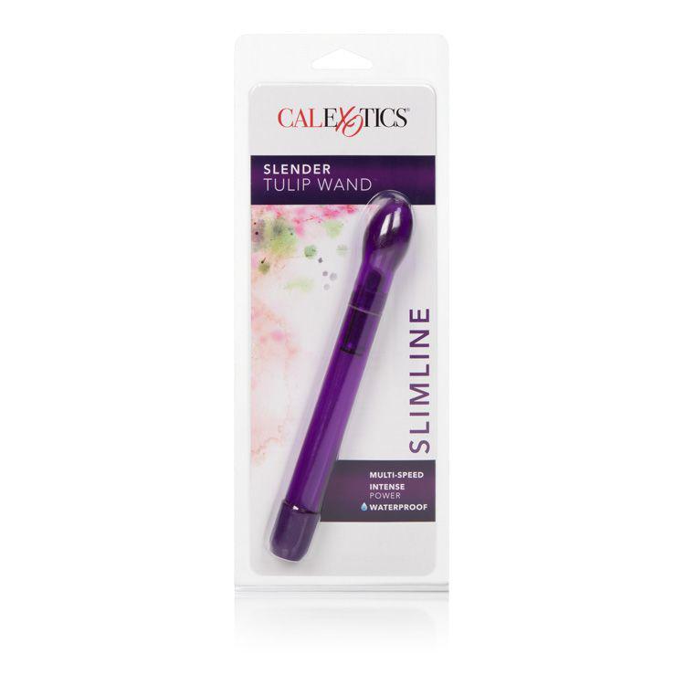 California Exotics - Slender Tulip Wand Slimline Vibrator (Purple) Non Realistic Dildo w/o suction cup (Vibration) Non Rechargeable Durio Asia