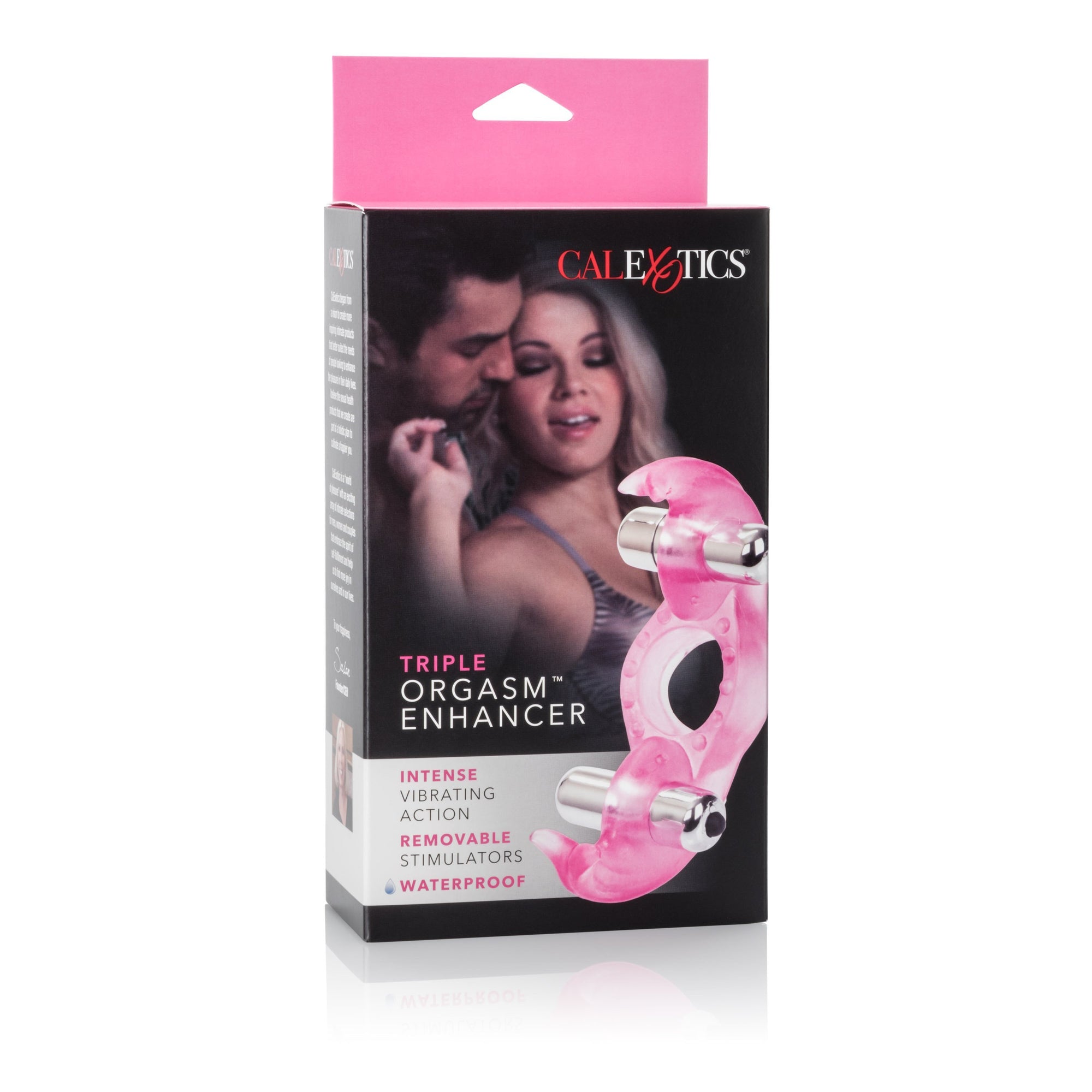 California Exotics - Triple Orgasm Enhancer Vibrating Cock Ring (Pink) Rubber Cock Ring (Vibration) Non Rechargeable Singapore