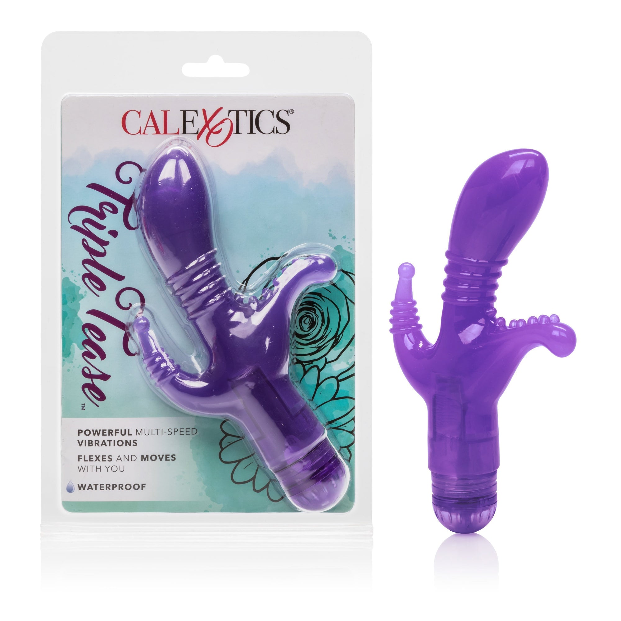 California Exotics - Triple Tease G Spot Vibrator (Purple) G Spot Dildo (Vibration) Non Rechargeable Durio Asia