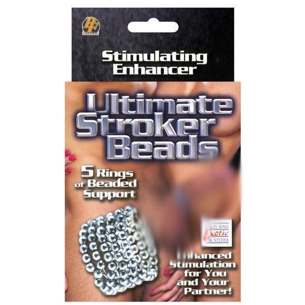 California Exotics - Ultimate Stroker Beads (Silver) Metal Cock Ring (Non Vibration) Durio Asia