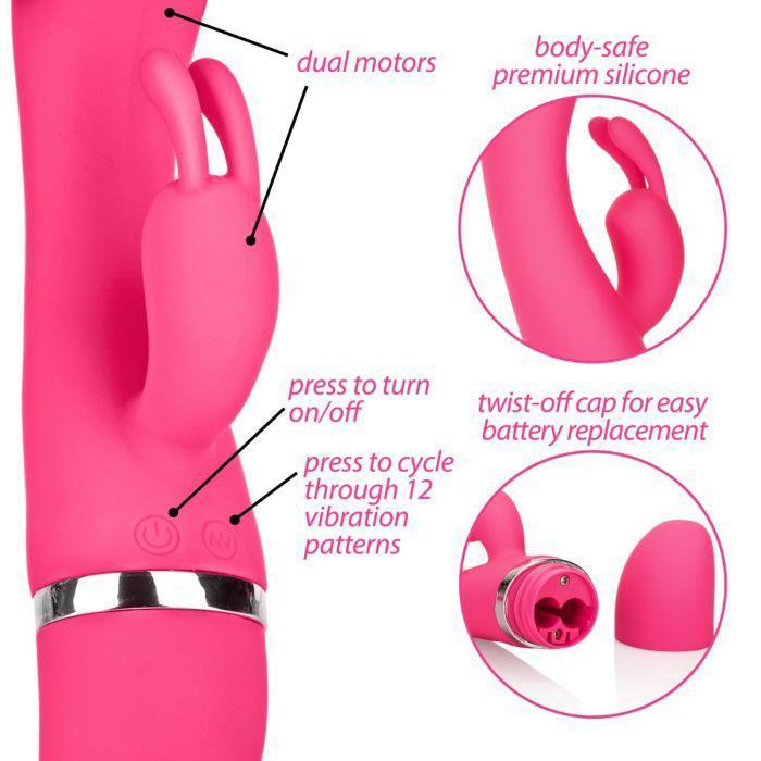 California Exotics - Utopia Bunny Massager (Pink) Rabbit Dildo (Vibration) Non Rechargeable Singapore