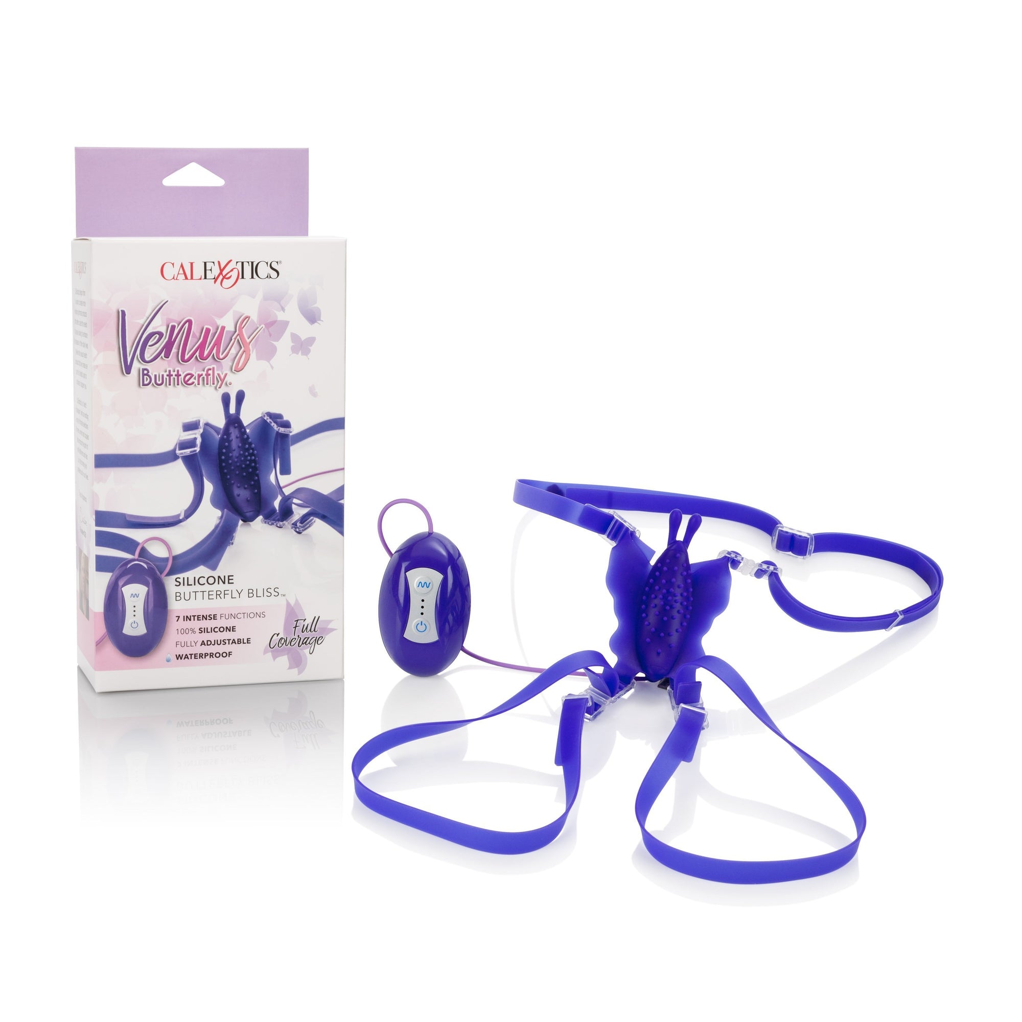 California Exotics - Venus 7 Function Silicone Butterfly Bliss Clit Massager (Purple) Clit Massager (Vibration) Non Rechargeable Durio Asia