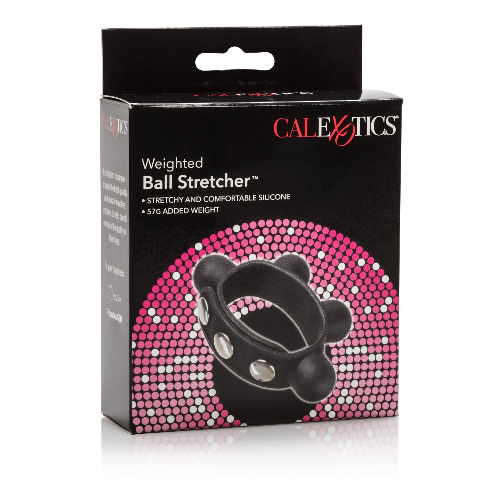 California Exotics - Weighted Ball Stretcher Cock Ring (Black) Silicone Cock Ring (Non Vibration) Singapore