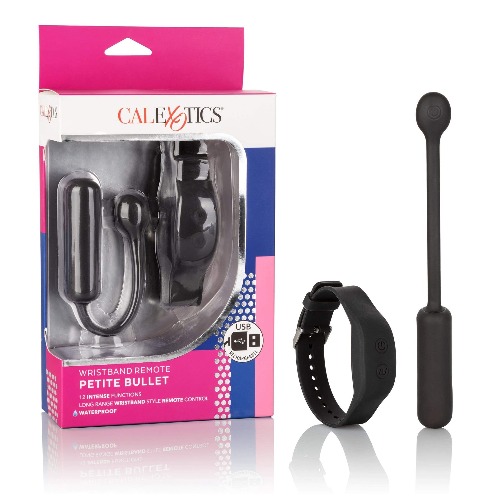 California Exotics - Wristband Remote Petite Bullet Vibrator (Black) Bullet (Vibration) Rechargeable Durio Asia