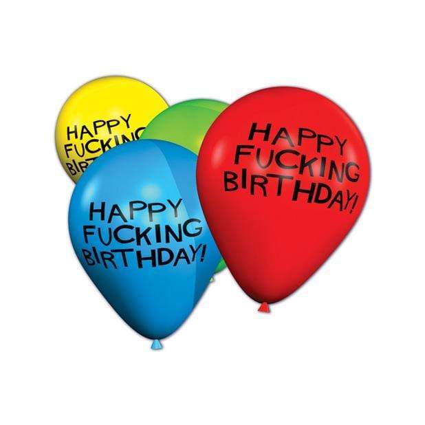 Candy Prints - 11" Happy Fucking Birthday Party Balloons Bag of 8 (Multi Colour) Party Novelties Durio Asia