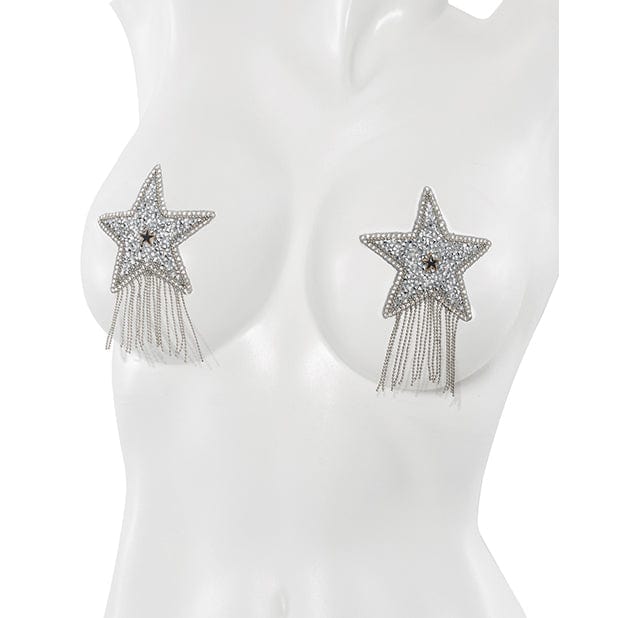 Coquette - Rhinestone Star Pasties Nipple Covers O/S (Silver) Nipple Covers 625421225 CherryAffairs