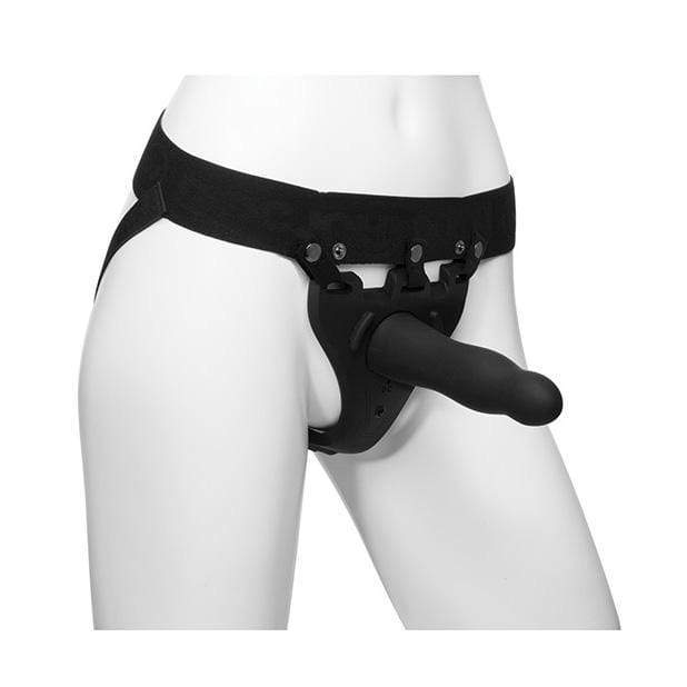 Doc Johnson - Body Extensions Be Aroused Vibrating 2 Piece Strap On Set (Black) Strap On with Hollow Dildo for Male (Non Vibration) Durio Asia