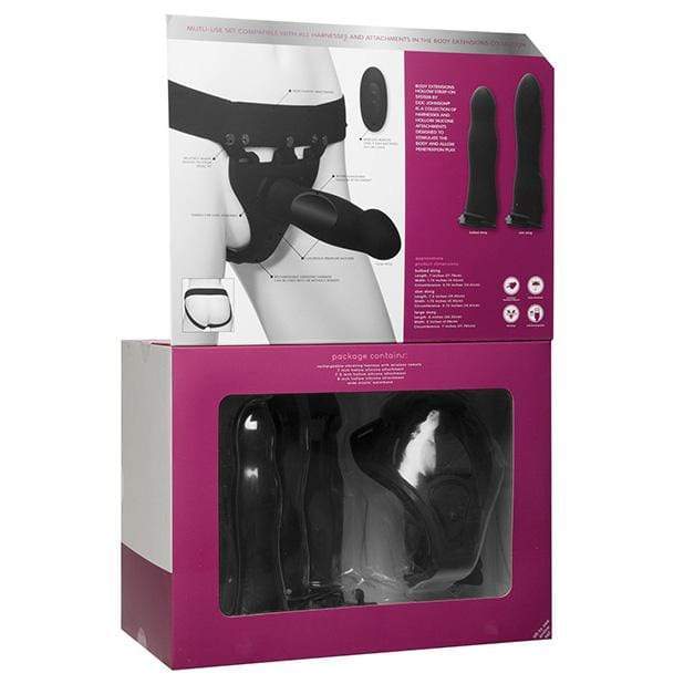 Doc Johnson - Body Extensions Be Naughty Vibrating 4 Piece Strap On Set (Black) Strap On with Hollow Dildo for Male (Non Vibration) 782421070366 CherryAffairs
