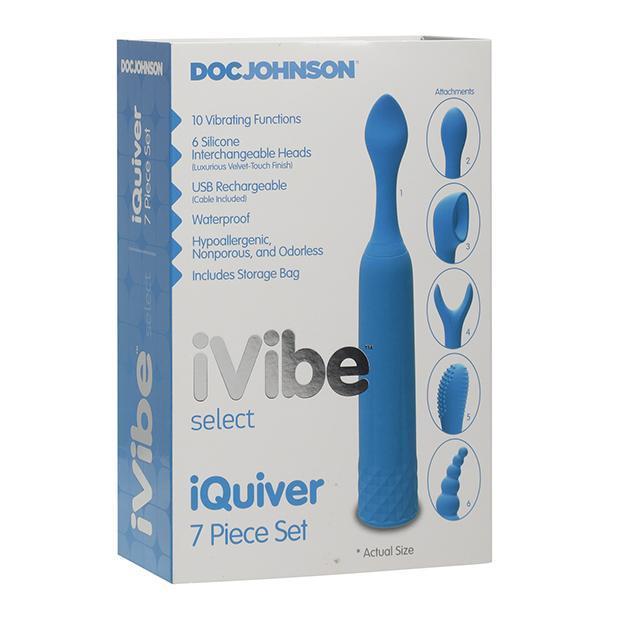 Doc Johnson - iVibe Select iQuiver 7 Piece Set Vibrator (Blue) Clit Massager (Vibration) Rechargeable Durio Asia