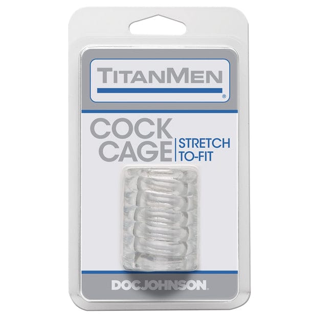 Doc Johnson - Titanmen Tools Cock Cage Penis Sleeve (Clear) Rubber Cock Cage (Non Vibration) 625417005 CherryAffairs