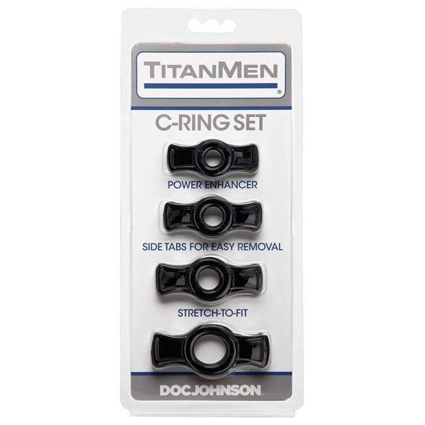 Doc Johnson - Titanmen Tools Cock Ring Set (Black) Cock Ring (Non Vibration) Durio Asia