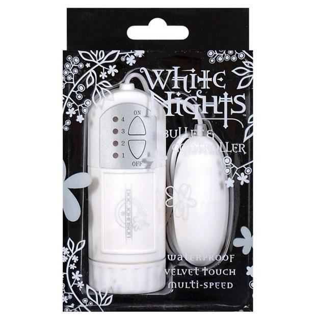 Doc Johnson - White Nights Bullet & Controller (White) Wired Remote Control Egg (Vibration) Non Rechargeable Durio Asia